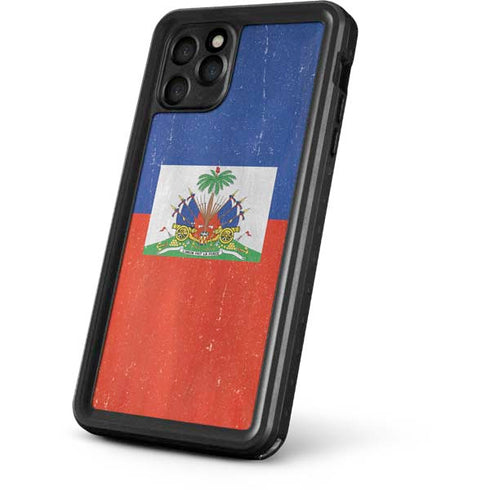 Haiti Flag Distressed iPhone 11 Pro Max Waterproof Case