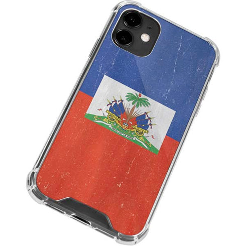Haiti Flag Distressed iPhone 12 Clear Case