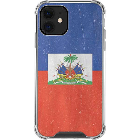 Haiti Flag Distressed iPhone 12 Mini Clear Case