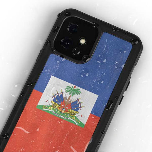 Haiti Flag Distressed iPhone 12 Mini Waterproof Case