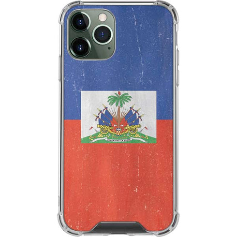 Haiti Flag Distressed iPhone 12 Pro Clear Case