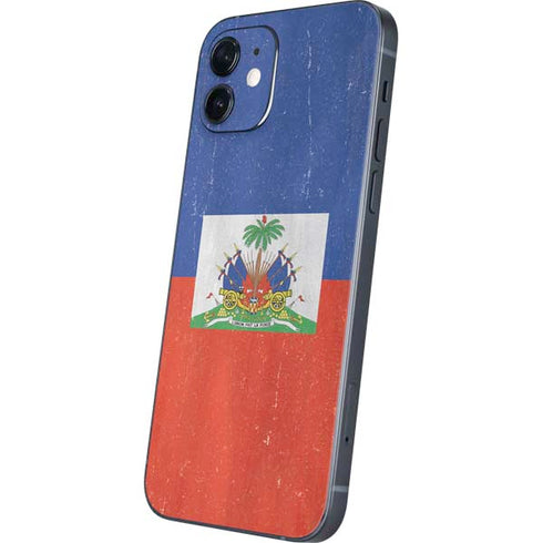 Haiti Flag Distressed iPhone 12 Skin