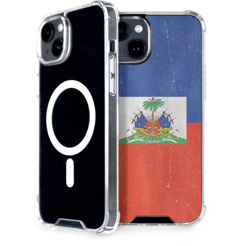 Haiti Flag Distressed iPhone 13 MagSafe Case