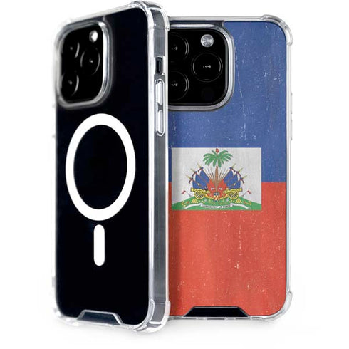 Haiti Flag Distressed iPhone 13 Pro MagSafe Case