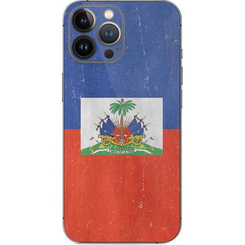 Haiti Flag Distressed iPhone 13 Pro Max Skin