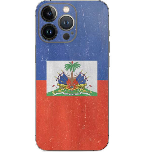 Haiti Flag Distressed iPhone 13 Pro Skin