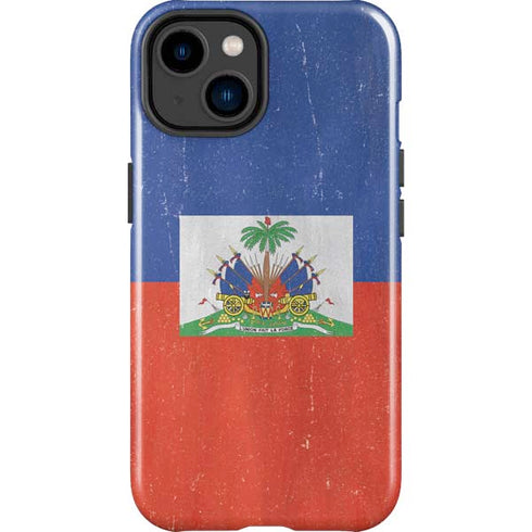 Haiti Flag Distressed iPhone 14 Plus Impact Case