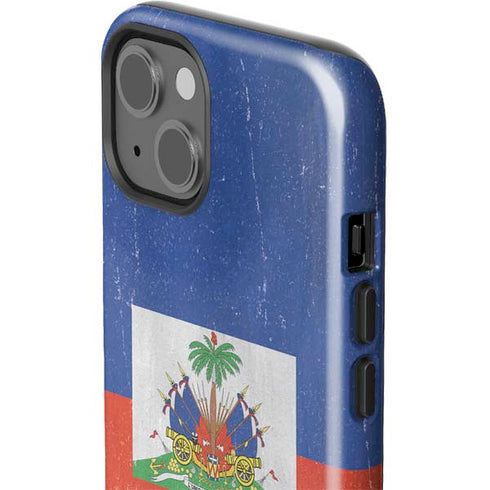 Haiti Flag Distressed iPhone 14 Plus Impact Case