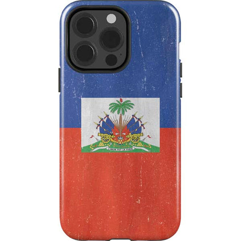 Haiti Flag Distressed iPhone 14 Pro Impact Case