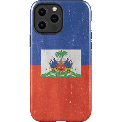 Haiti Flag Distressed iPhone 14 Pro Max Impact Case