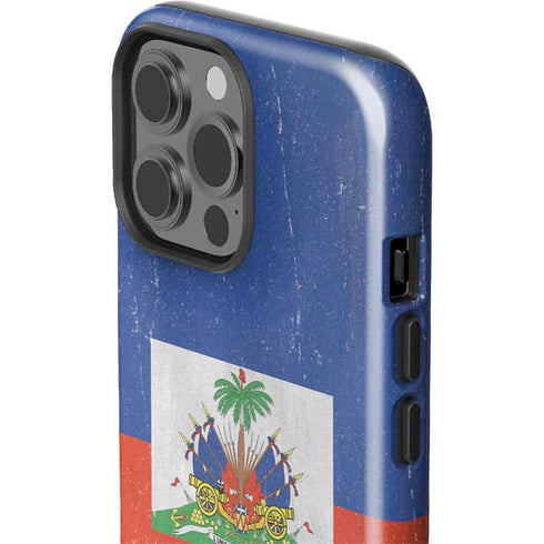 Haiti Flag Distressed iPhone 14 Pro Max Impact Case