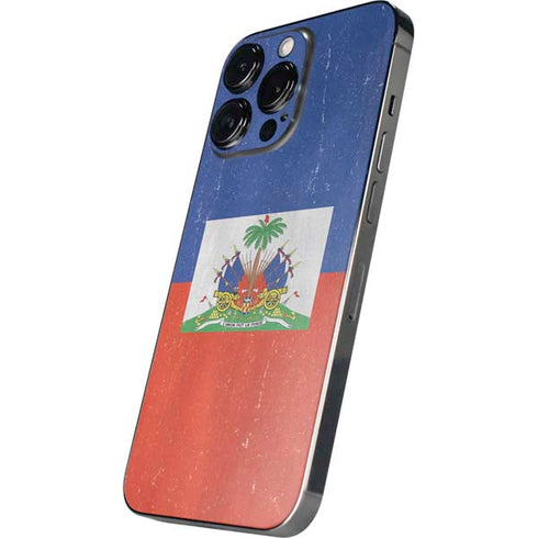 Haiti Flag Distressed iPhone 14 Pro Skin