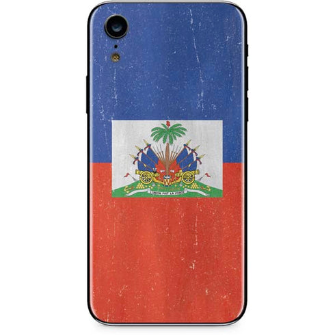 Haiti Flag Distressed iPhone XR Skin