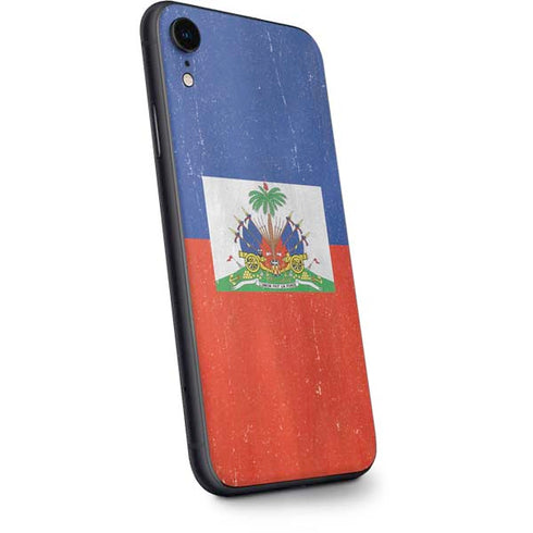 Haiti Flag Distressed iPhone XR Skin