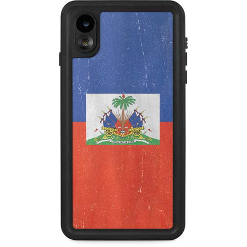 Haiti Flag Distressed iPhone XR Waterproof Case
