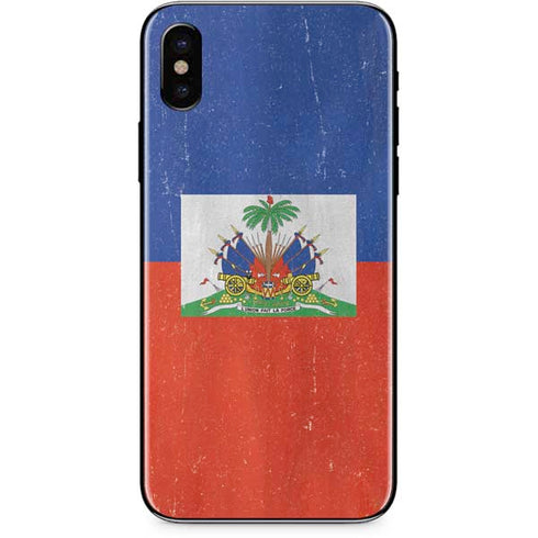 Haiti Flag Distressed iPhone XS Skin
