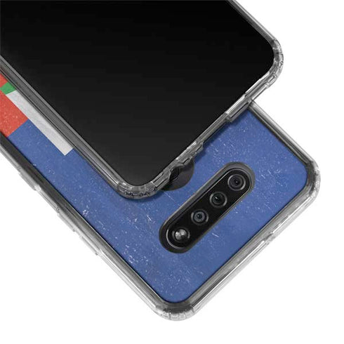 Haiti Flag Distressed LG K51/Q51 Clear Case