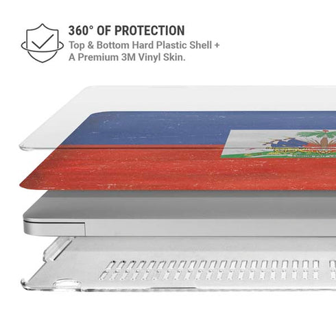 Haiti Flag Distressed MacBook Air 15in (2023-2025) Case plus Skin