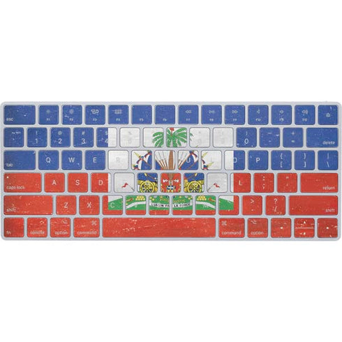 Haiti Flag Distressed Magic Keyboard Skin