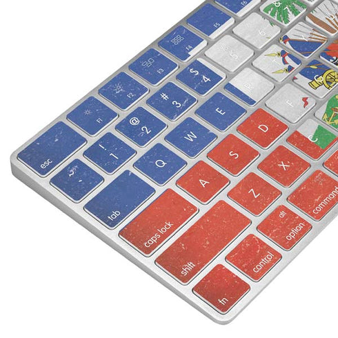 Haiti Flag Distressed Magic Keyboard Skin