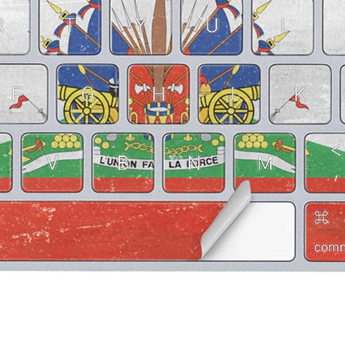 Haiti Flag Distressed Magic Keyboard Skin