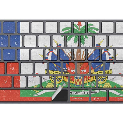Haiti Flag Distressed Magic Keyboard with Numeric Keypad Skin