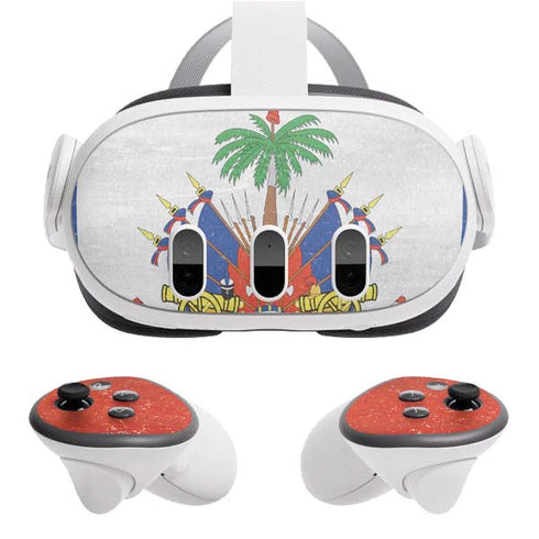 Haiti Flag Distressed Meta Quest 3 Skin