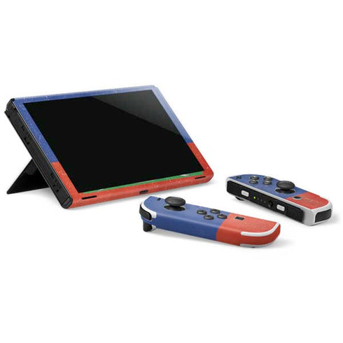 Haiti Flag Distressed Nintendo Switch OLED (2021) Skin