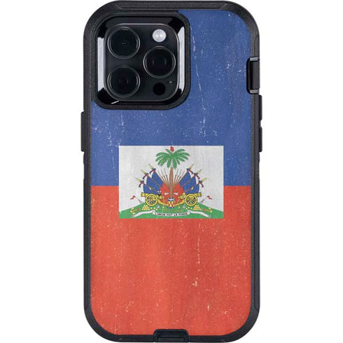 Haiti Flag Distressed Otterbox Defender iPhone Skin