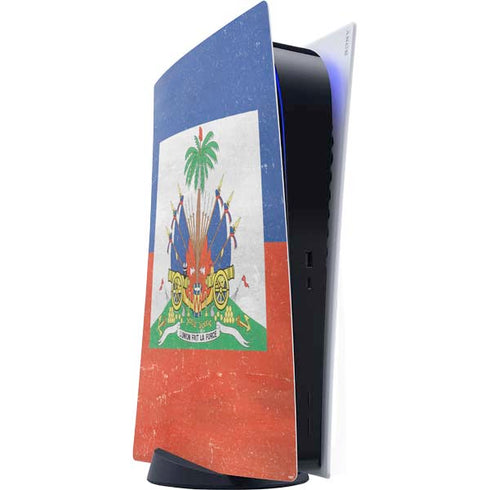 Haiti Flag Distressed PS5 Digital Edition Console Skin