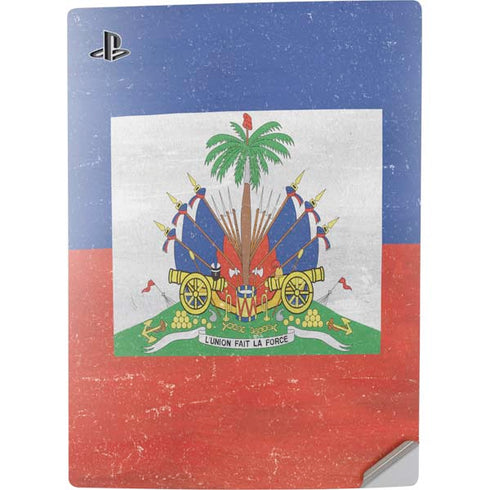 Haiti Flag Distressed PS5 Digital Edition Console Skin