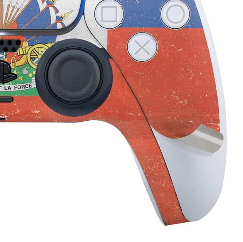 Haiti Flag Distressed PS5 Slim Digital Edition Bundle Skin