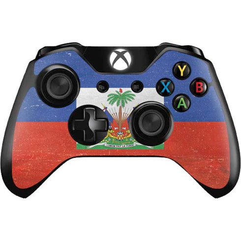 Haiti Flag Distressed Xbox One Controller Skin
