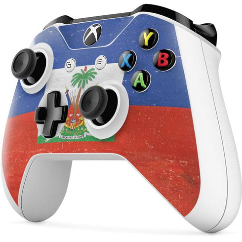 Haiti Flag Distressed Xbox One S All-Digital Edition Bundle Skin