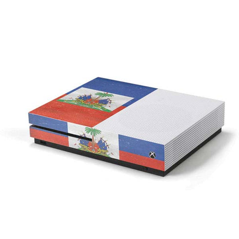 Haiti Flag Distressed Xbox One S Console Skin