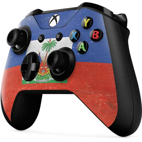 Haiti Flag Distressed Xbox One X Controller Skin