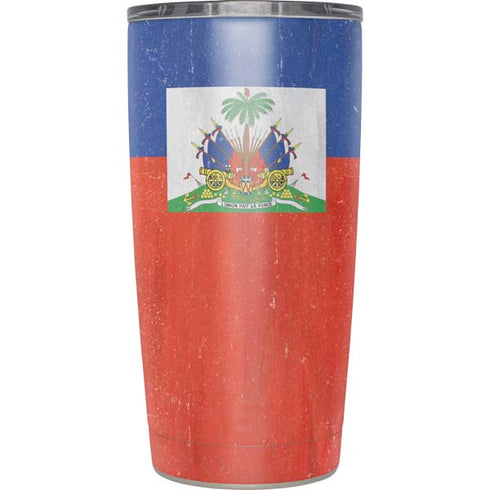 Haiti Flag Distressed Yeti 20oz Tumbler Skin