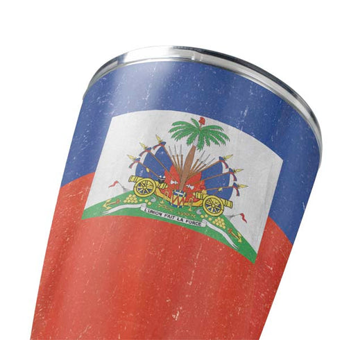 Haiti Flag Distressed Yeti 20oz Tumbler Skin