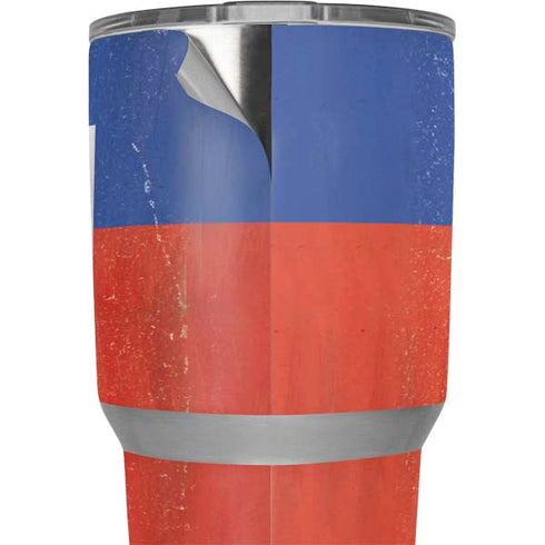 Haiti Flag Distressed Yeti 30oz Rambler Tumbler Skin