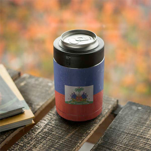 Haiti Flag Distressed Yeti Colster Can Insulator Skin