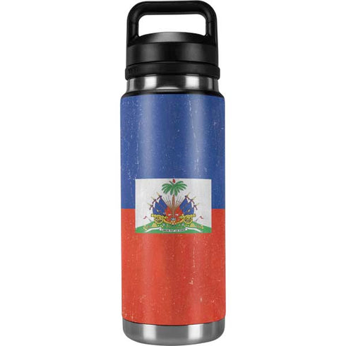 Haiti Flag Distressed YETI Rambler 26oz Bottle Skin