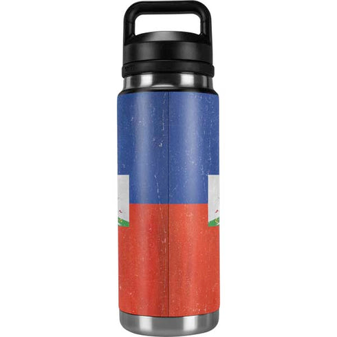 Haiti Flag Distressed YETI Rambler 26oz Bottle Skin