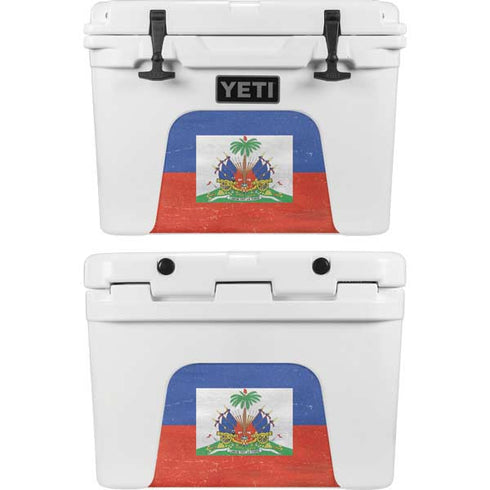 Haiti Flag Distressed YETI Tundra 35 Hard Cooler Skin