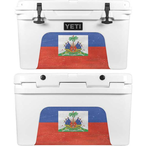 Haiti Flag Distressed YETI Tundra 45 Hard Cooler Skin