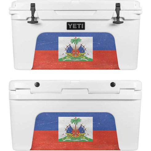 Haiti Flag Distressed YETI Tundra 65 Hard Cooler Skin