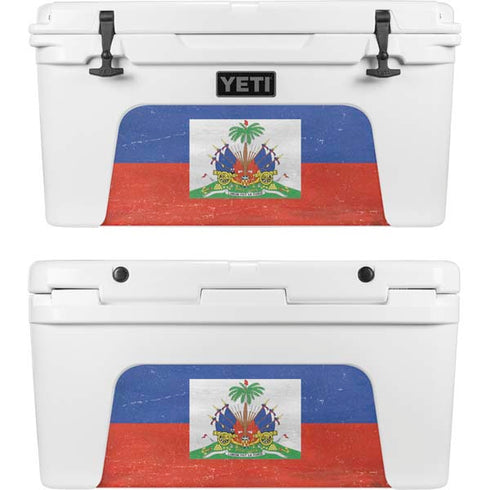 Haiti Flag Distressed YETI Tundra 75 Hard Cooler Skin