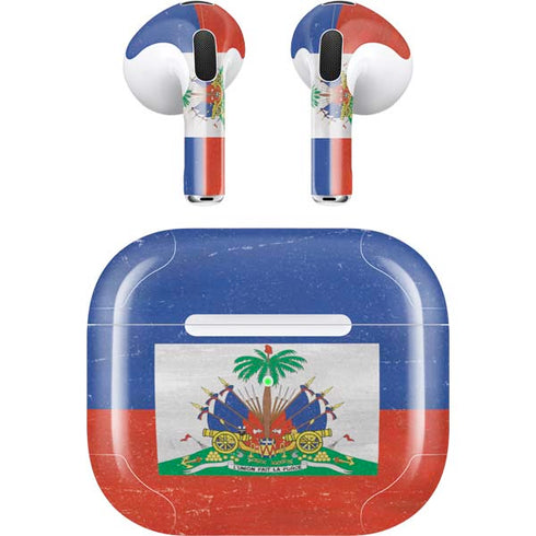 Haitian Flag Distressed Apple AirPods (3rd Gen 2021) Skin