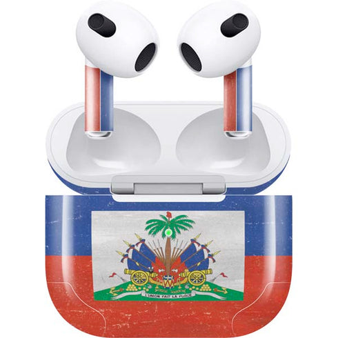 Haitian Flag Distressed Apple AirPods (3rd Gen 2021) Skin