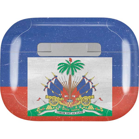Haitian Flag Distressed Apple AirPods Pro Skin