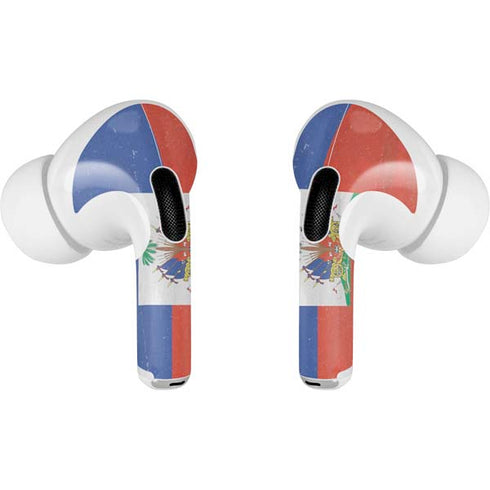 Haitian Flag Distressed Apple AirPods Pro Skin